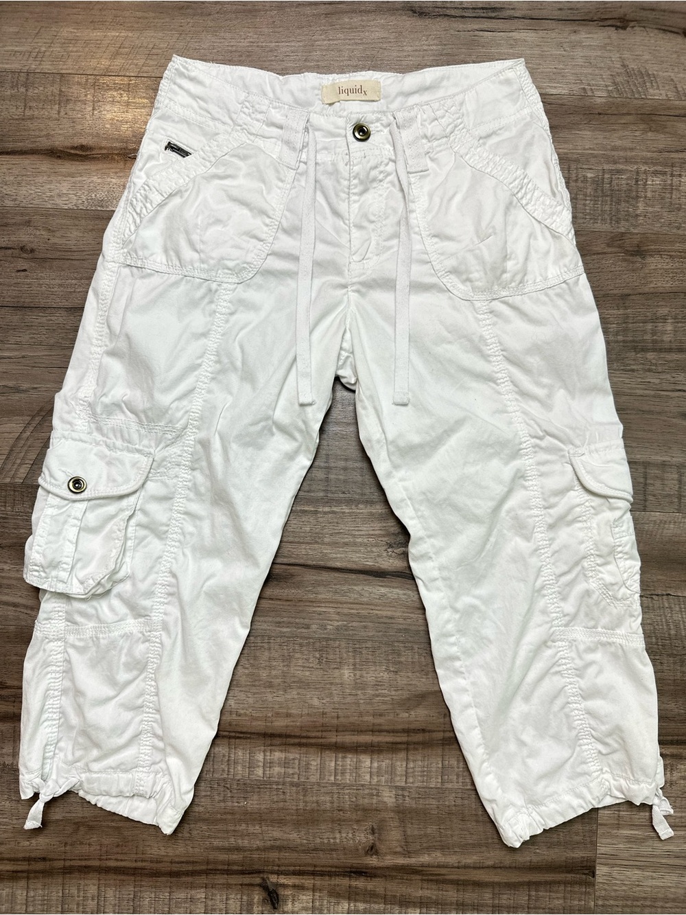 Liquid X Cargo Capri Pants Y2K Utility Gorpcore Cropped Skater Fairy Grunge 5/6